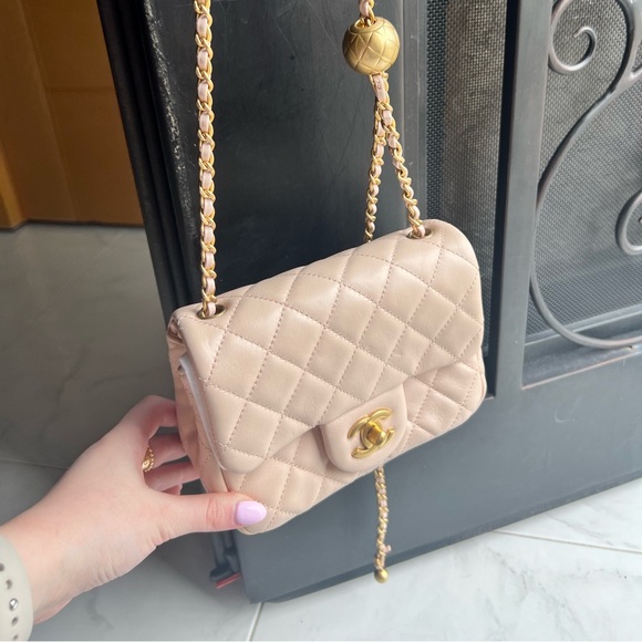 Chanel Light Pink/Cream Mini Flap Bag - Picture 9 of 9